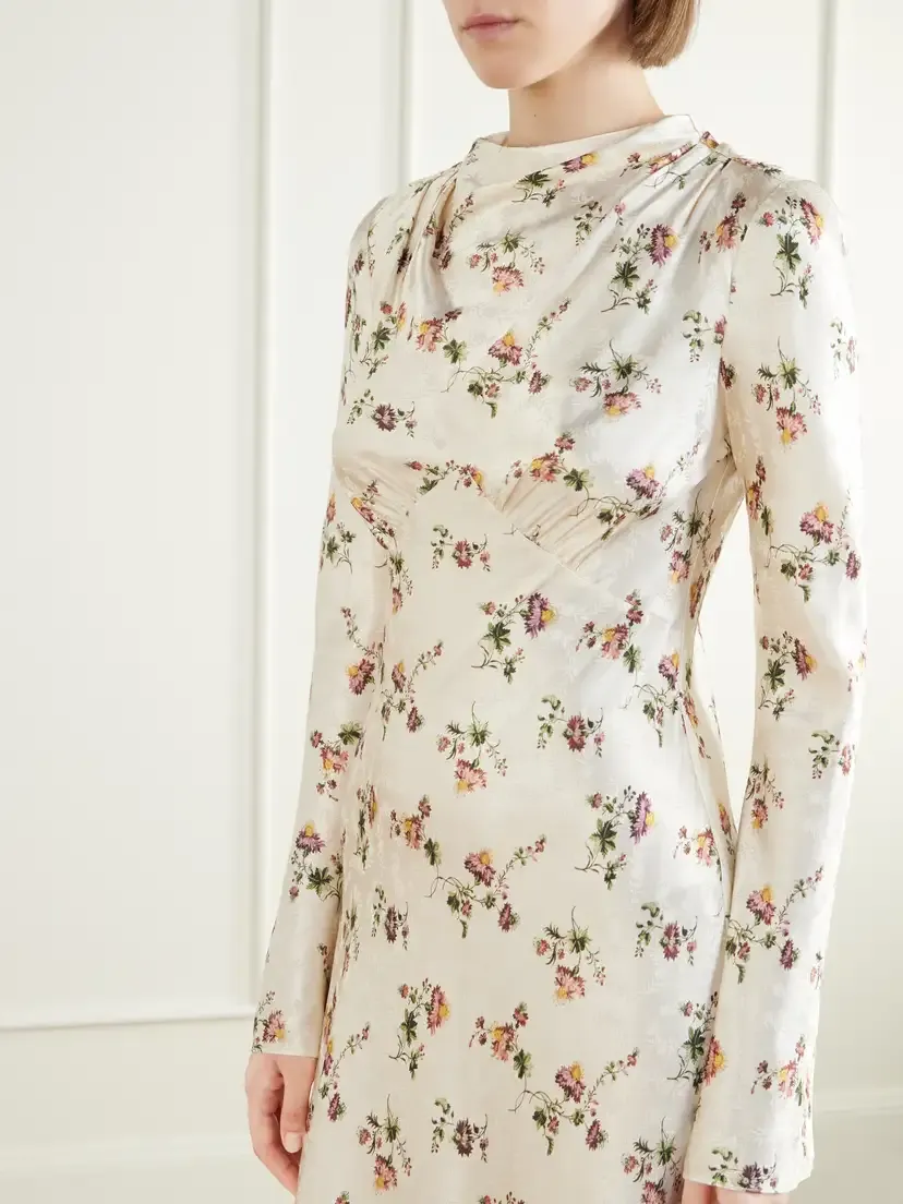 DÔEN Floral-printed Satin Maxi Dress | Thumbnail 4
