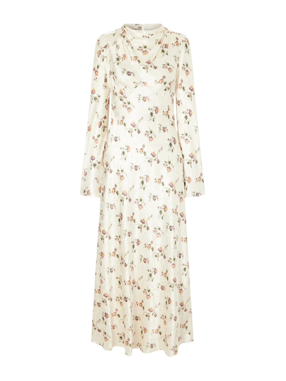 Floral-printed Satin Maxi Dress
