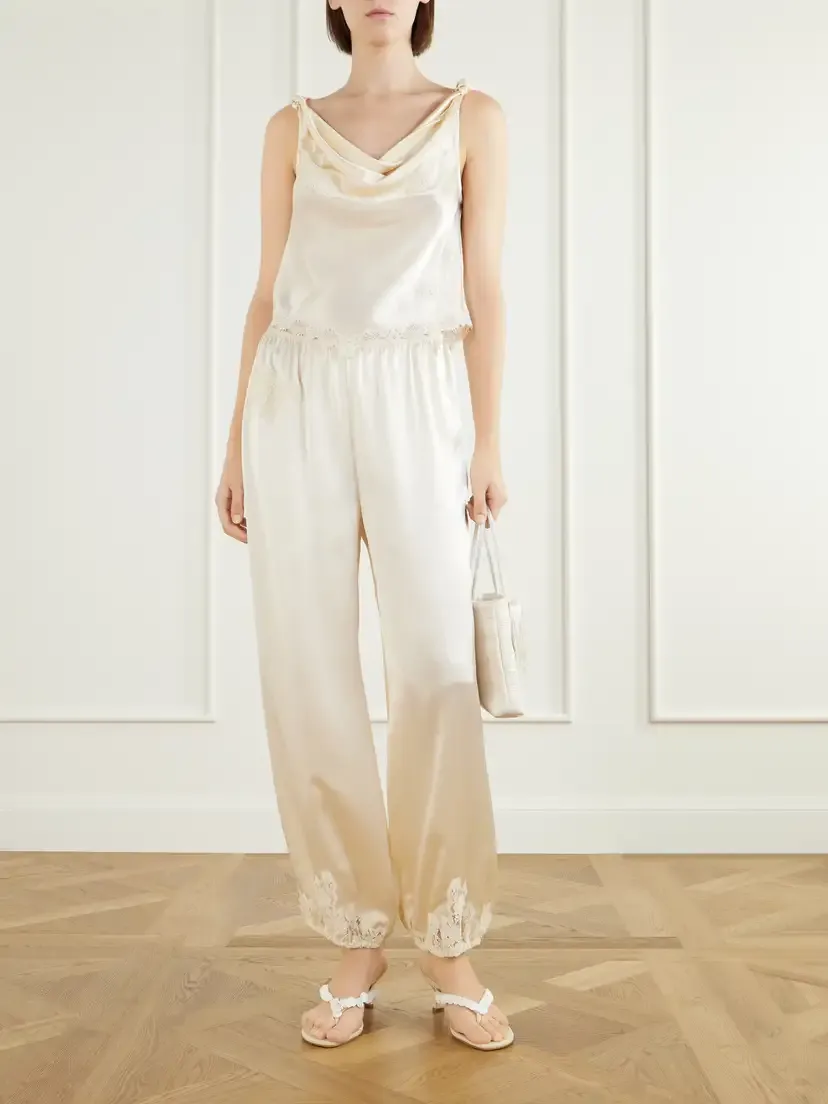 DÔEN Yaria Tapered Silk Satin Pants | Thumbnail 2 DÔEN Yaria Tapered Silk Satin Pants | Thumbnail 2