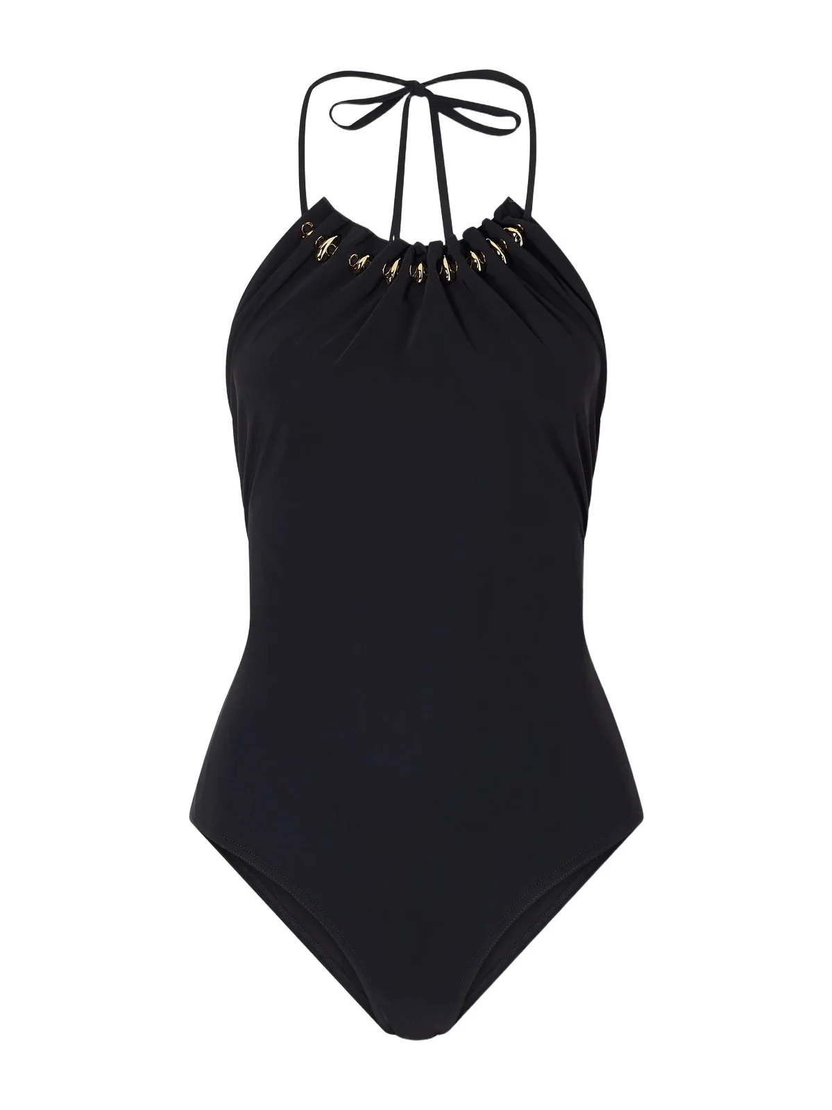 Fairlight Embellished Gathered Halterneck Swimsuit