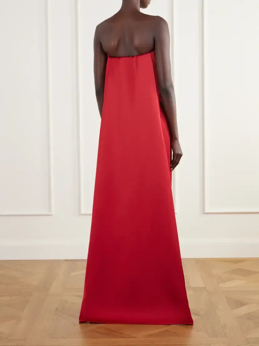 Simkhai Dinah Cape-effect Strapless Satin Gown | Thumbnail 3 Simkhai Dinah Cape-effect Strapless Satin Gown | Thumbnail 3