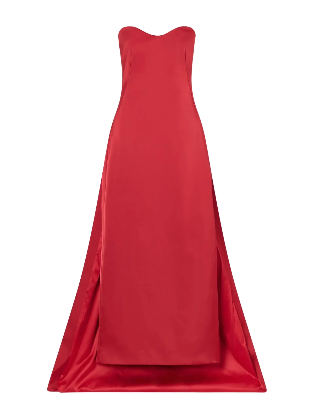 Simkhai Dinah Cape-effect Strapless Satin Gown