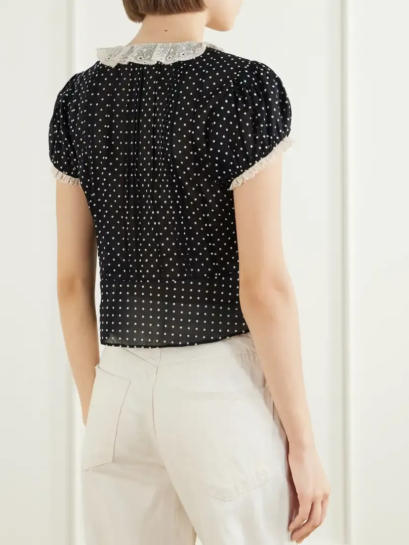 DÔEN Orella Lace-trimmed Organic Cotton-voile Blouse | Thumbnail 3 DÔEN Orella Lace-trimmed Organic Cotton-voile Blouse | Thumbnail 3