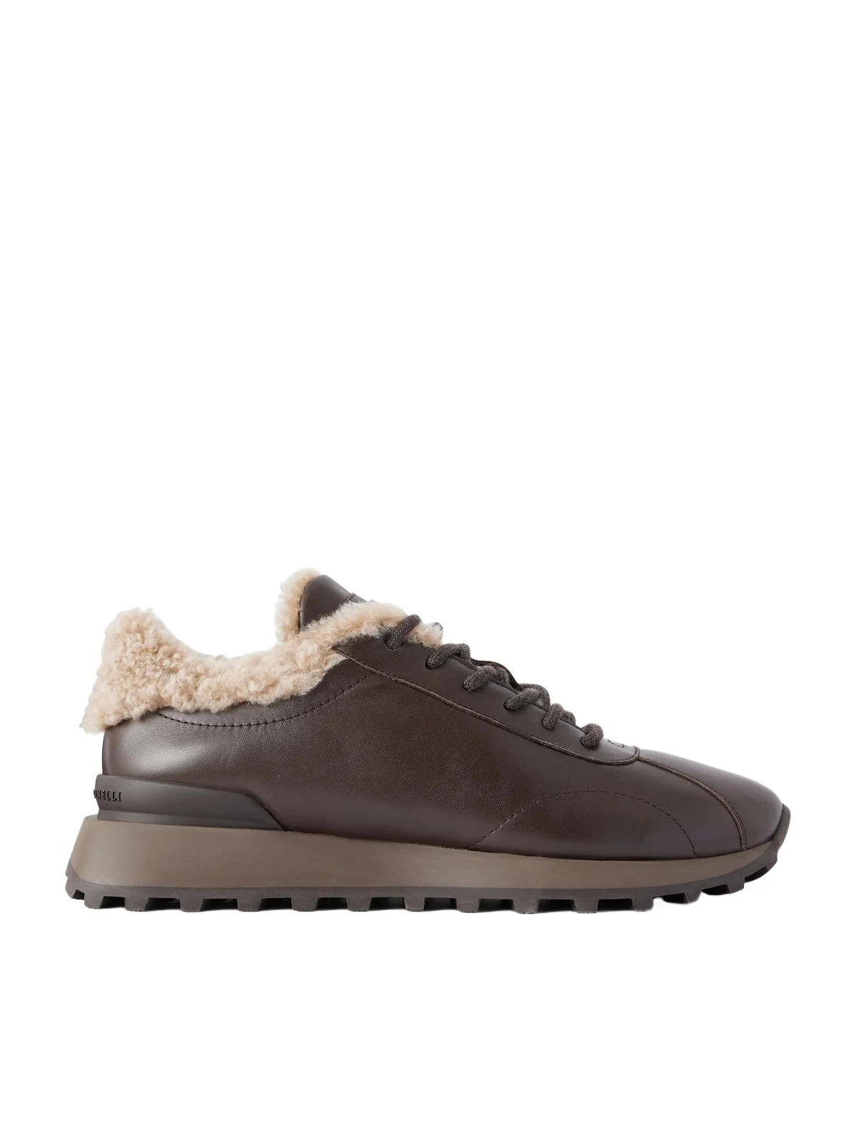 Shearling-trimmed Leather Sneakers Shearling-trimmed Leather Sneakers