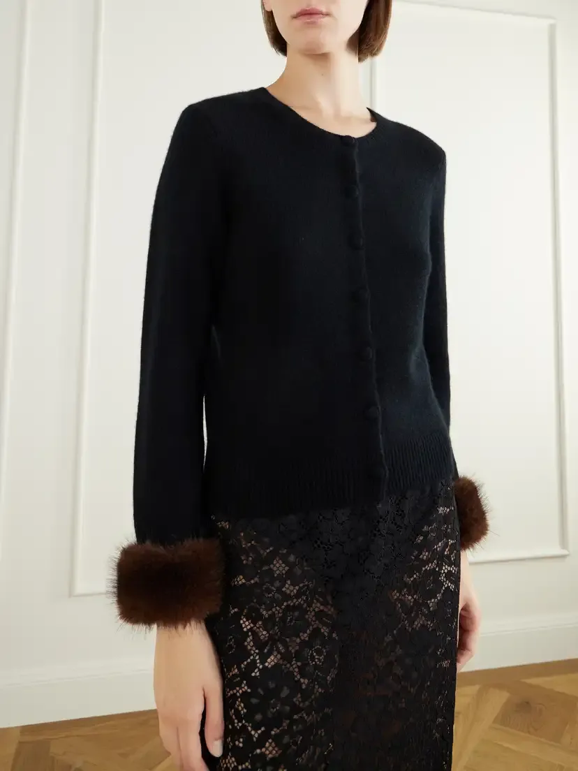 DÔEN Clara Plush-trimmed Cashmere Cardigan | Thumbnail 3 DÔEN Clara Plush-trimmed Cashmere Cardigan | Thumbnail 3