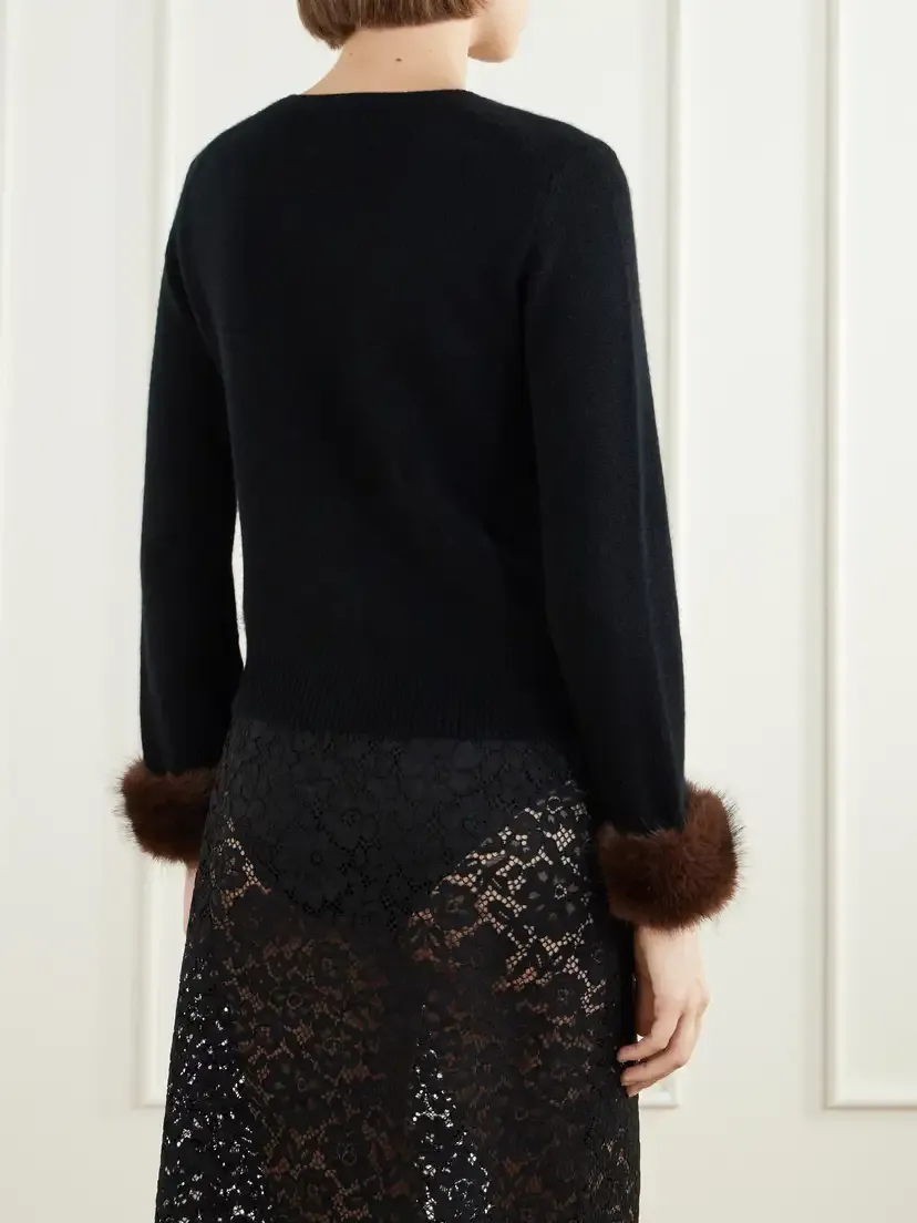 DÔEN Clara Plush-trimmed Cashmere Cardigan | Thumbnail 4 DÔEN Clara Plush-trimmed Cashmere Cardigan | Thumbnail 4