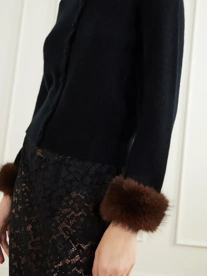 DÔEN Clara Plush-trimmed Cashmere Cardigan | Thumbnail 5 DÔEN Clara Plush-trimmed Cashmere Cardigan | Thumbnail 5