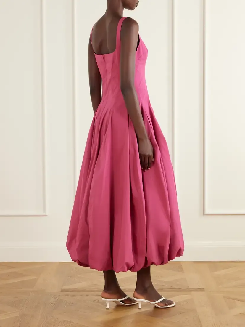 Simkhai Hally Pleated Cotton-blend Midi Dress | Thumbnail 3 Simkhai Hally Pleated Cotton-blend Midi Dress | Thumbnail 3
