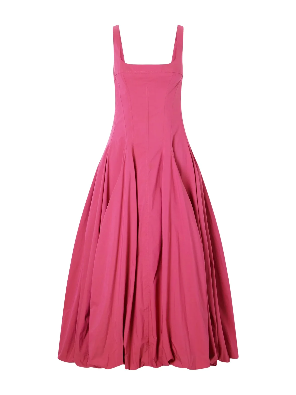 Hally Pleated Cotton-blend Midi Dress