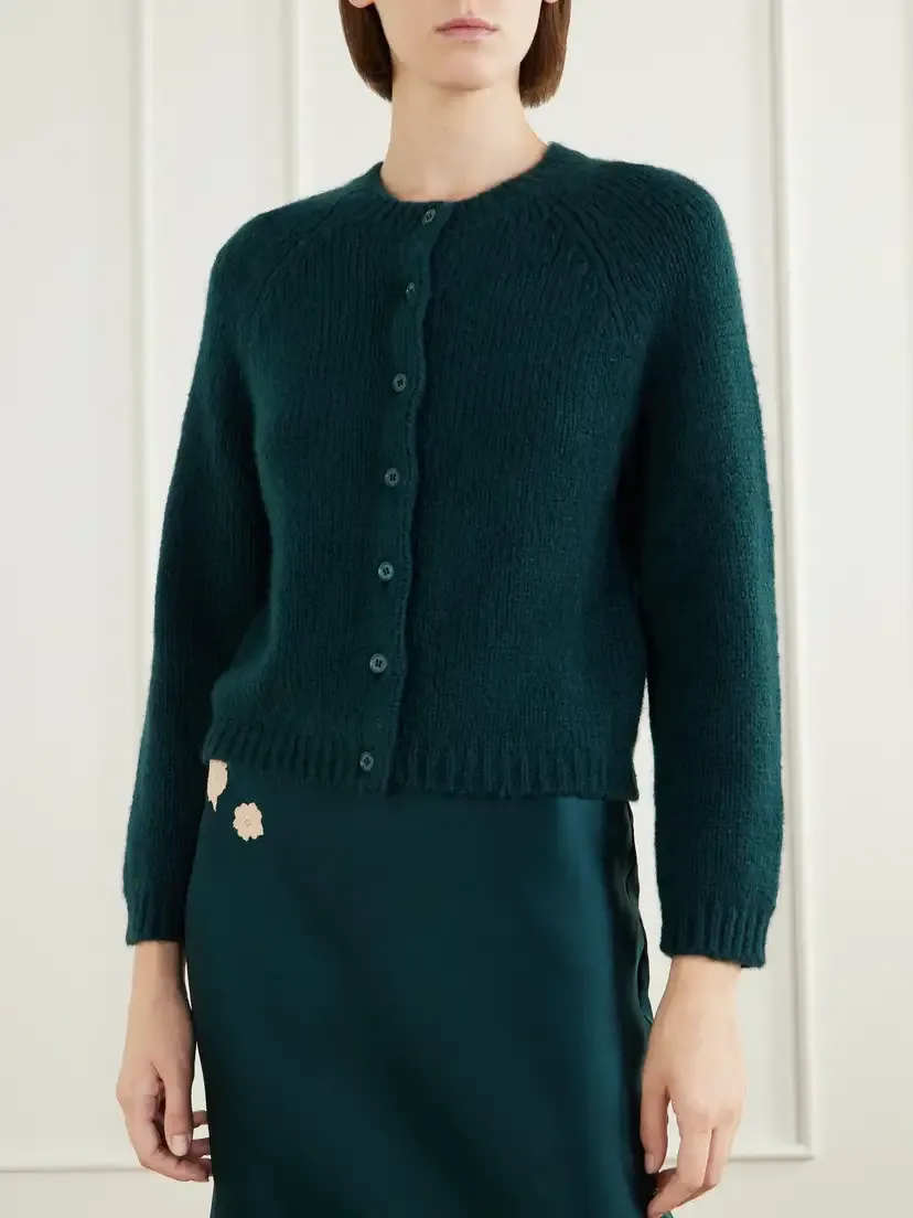 DÔEN Darcy Wool And Cashmere-blend Cardigan - Green | Thumbnail 3