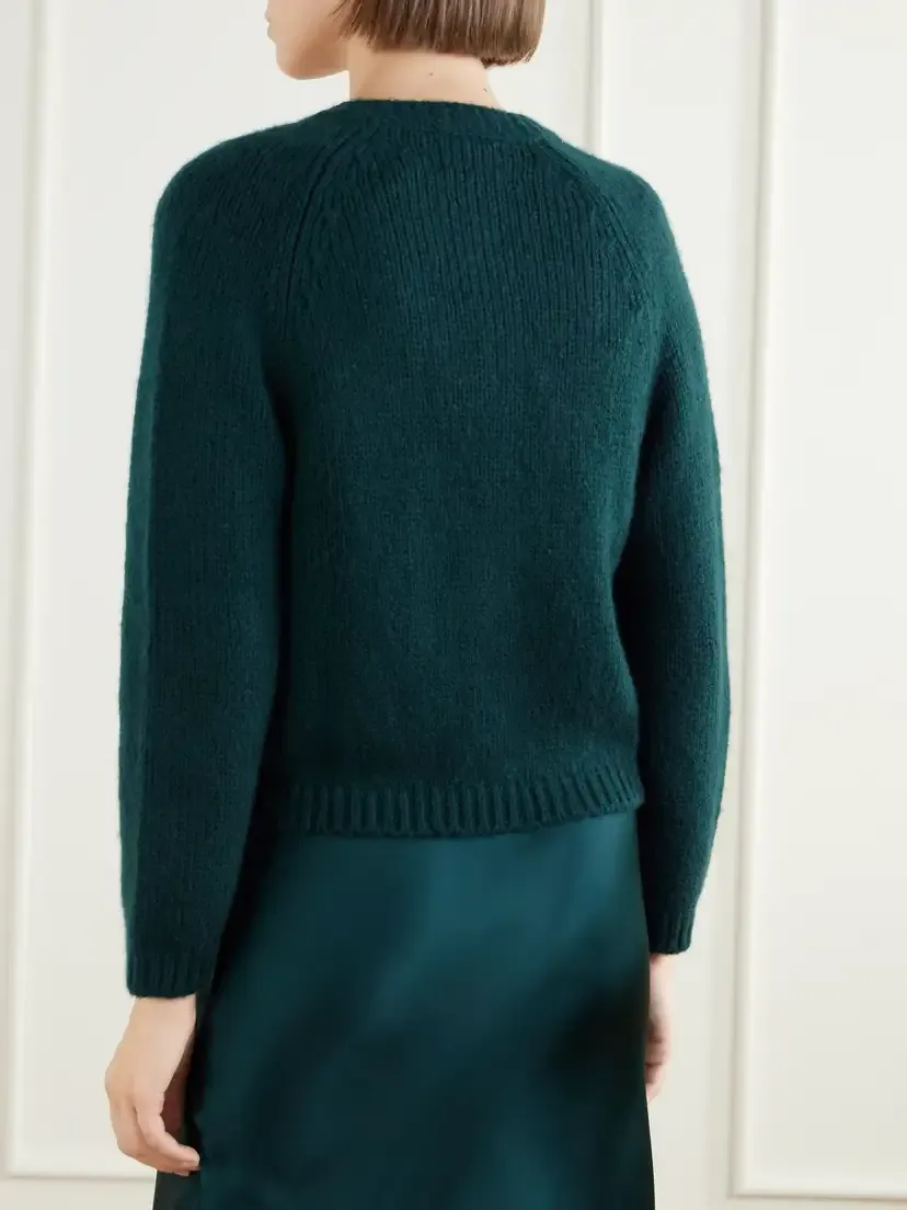 DÔEN Darcy Wool And Cashmere-blend Cardigan - Green | Thumbnail 4