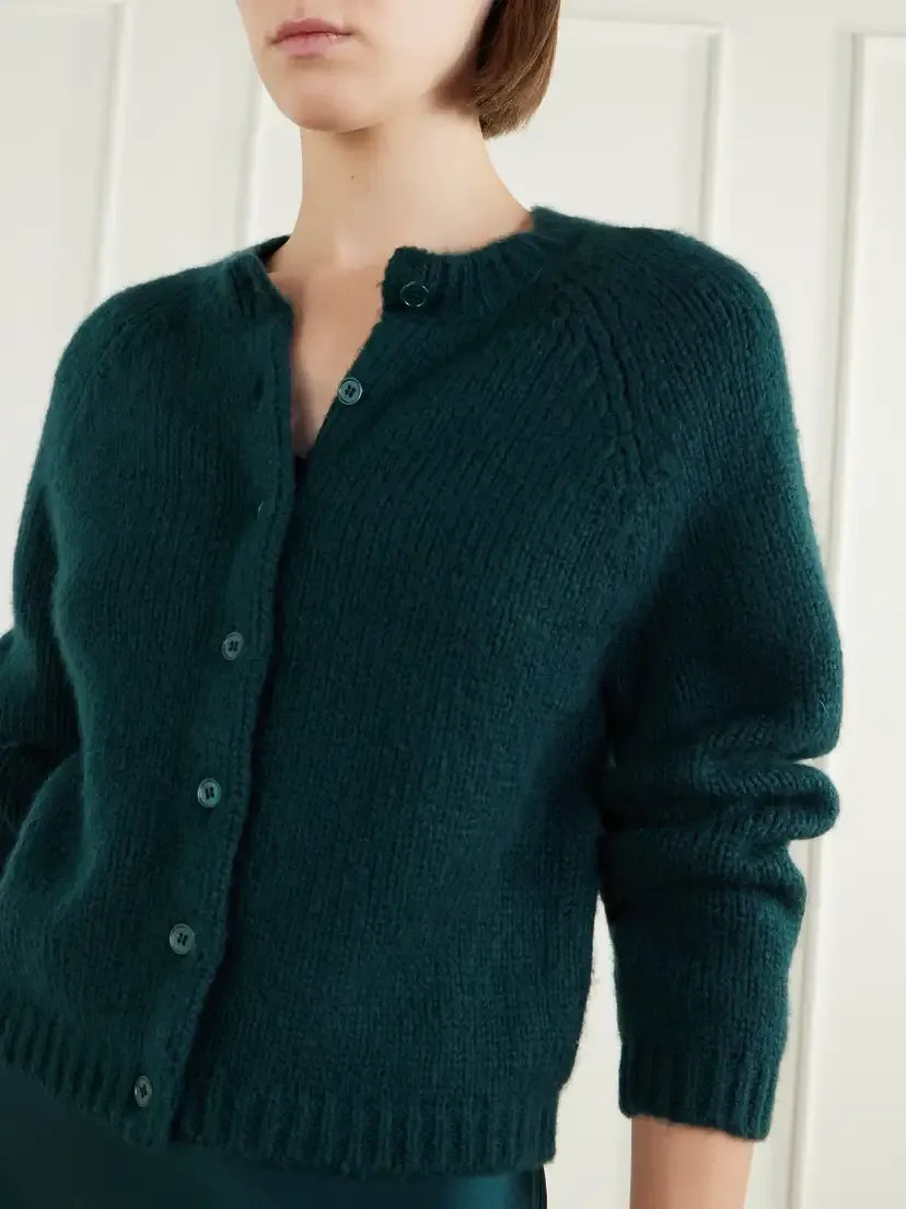 DÔEN Darcy Wool And Cashmere-blend Cardigan - Green | Thumbnail 5