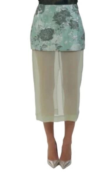 The Brooke skirt in green and silver with chiffon The Brooke skirt in green and silver with chiffon