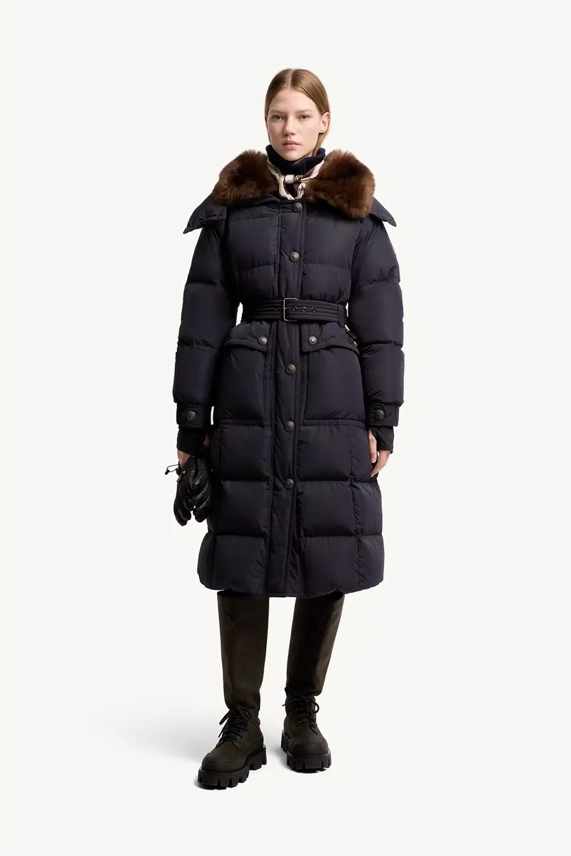 Moncler Grenoble Gelisette Shearling-trimmed Long Down Jacket | Thumbnail 3