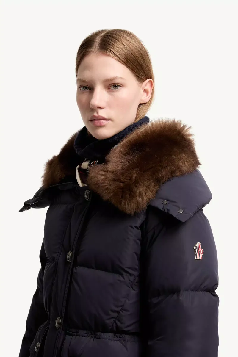 Moncler Grenoble Gelisette Shearling-trimmed Long Down Jacket | Thumbnail 4