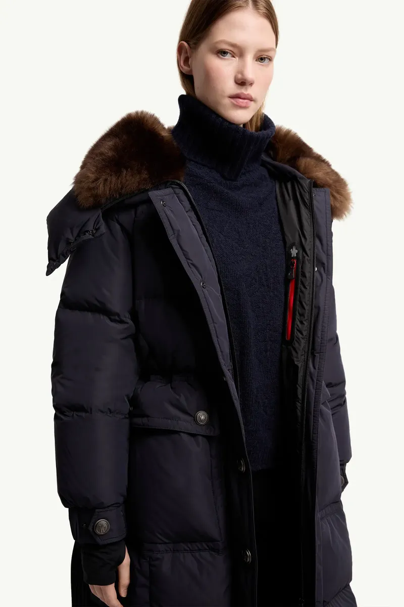 Moncler Grenoble Gelisette Shearling-trimmed Long Down Jacket | Thumbnail 7