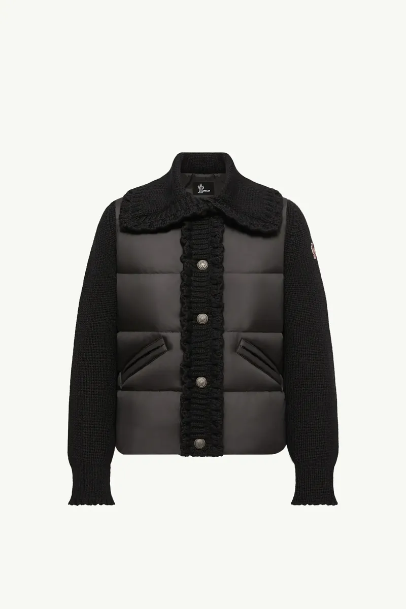Moncler Grenoble Square-quilted Wool Blend Padded Cardigan | Thumbnail 2