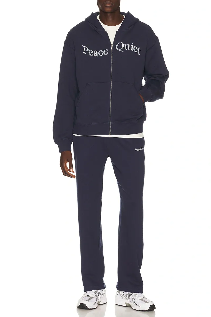 Museum of Peace and Quiet Stencil Zip-up Hoodie | Thumbnail 3 Museum of Peace and Quiet Stencil Zip-up Hoodie | Thumbnail 3
