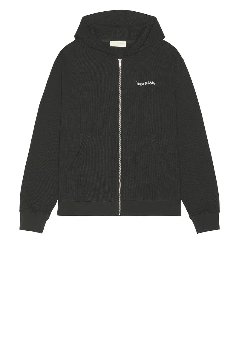 Museum of Peace and Quiet Wordmark Waffle Hoodie | Thumbnail 4