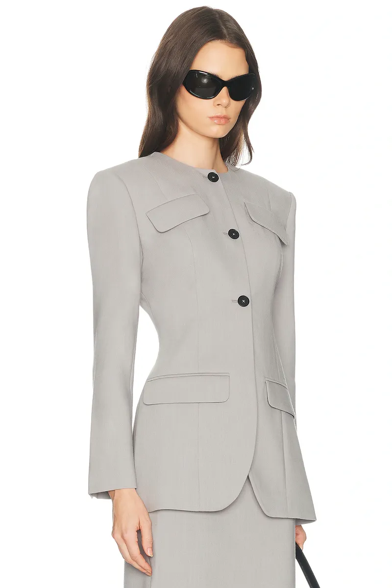 Helsa Wool Blend Suiting Jacket With Bows | Thumbnail 2 Helsa Wool Blend Suiting Jacket With Bows | Thumbnail 2