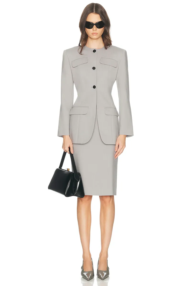 Helsa Wool Blend Suiting Jacket With Bows | Thumbnail 5 Helsa Wool Blend Suiting Jacket With Bows | Thumbnail 5