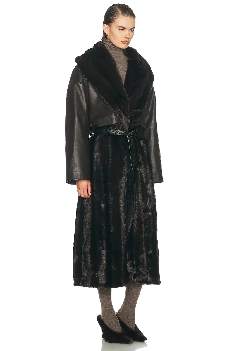 Magda Butrym Leather Coat | Thumbnail 3 Magda Butrym Leather Coat | Thumbnail 3