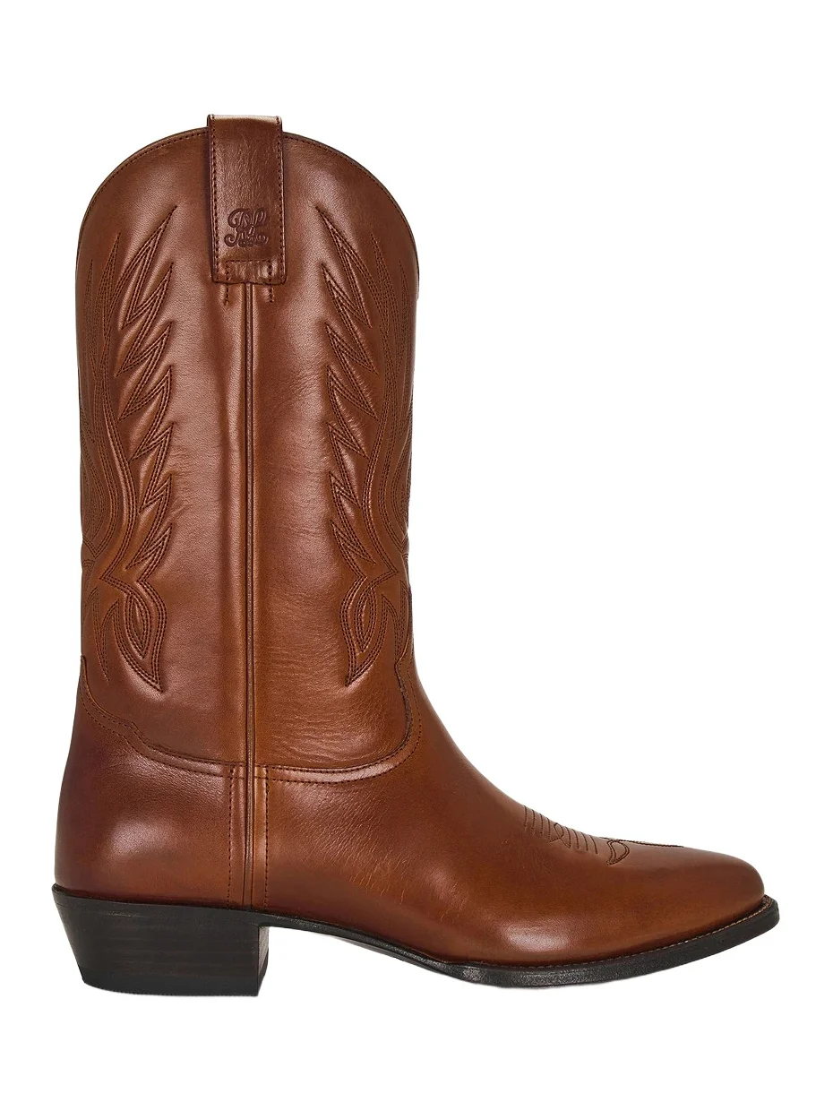 Ralph Lauren Purple Label Burnished Calf Western Boots