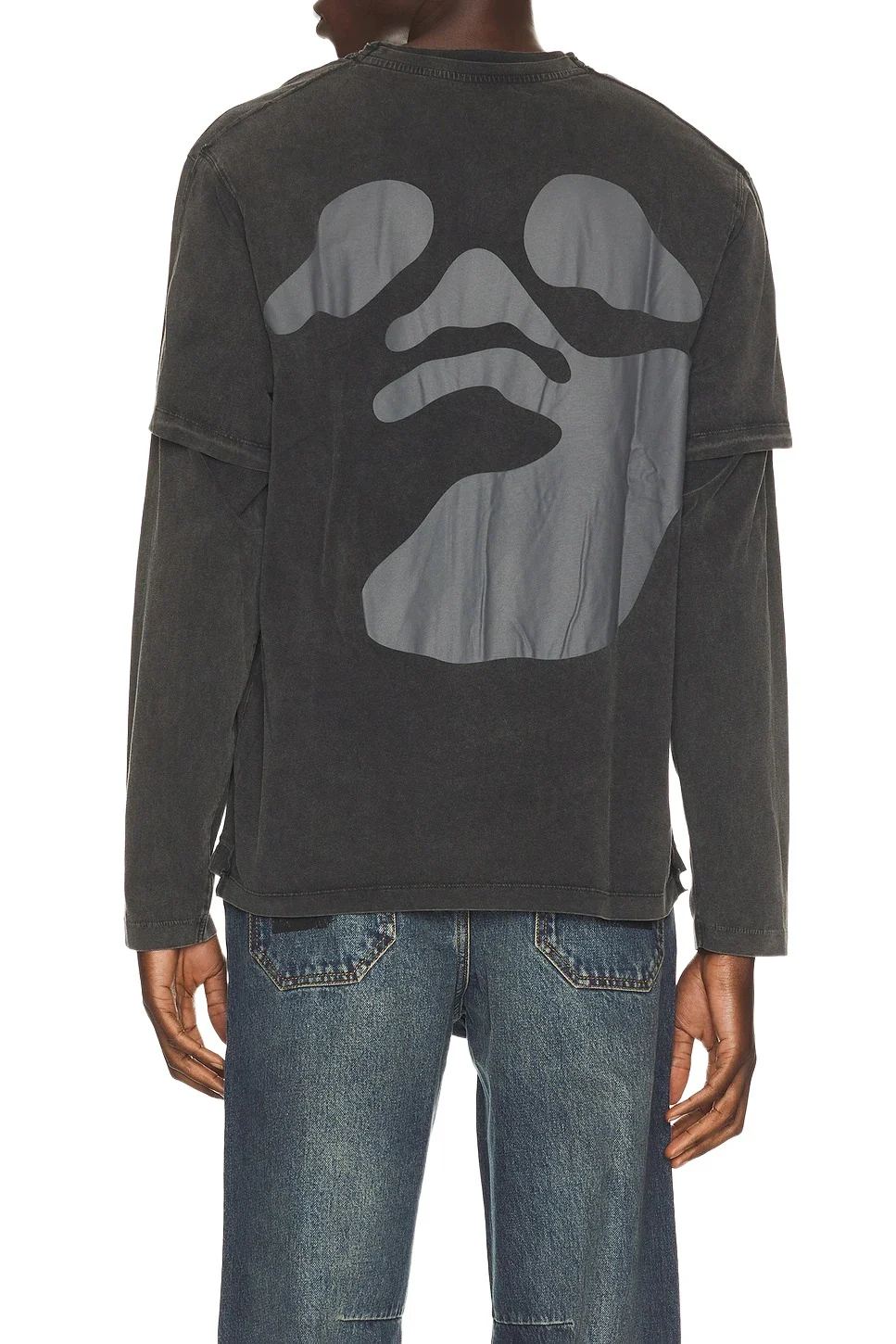 Off-White Swimming Face Overlap Long Sleeve Tee