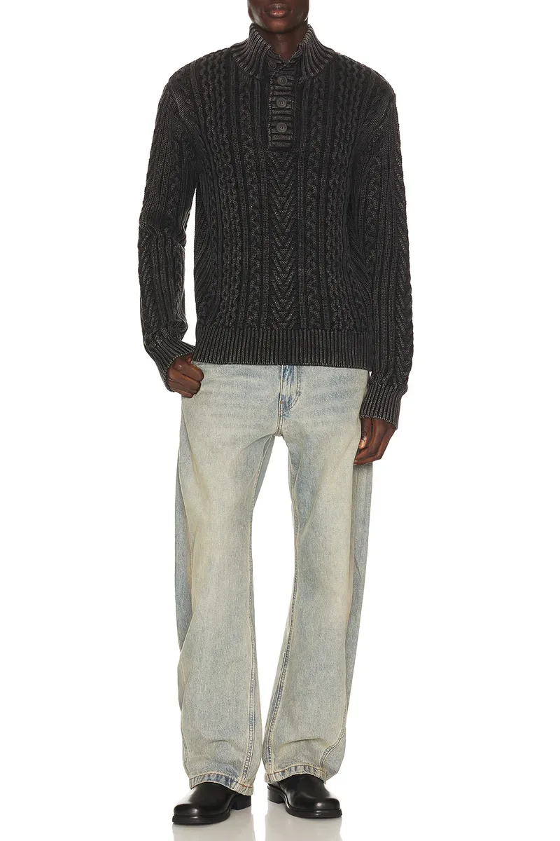 SCHOTT Cable Knit Fishermans Sweater | Thumbnail 3 SCHOTT Cable Knit Fishermans Sweater | Thumbnail 3