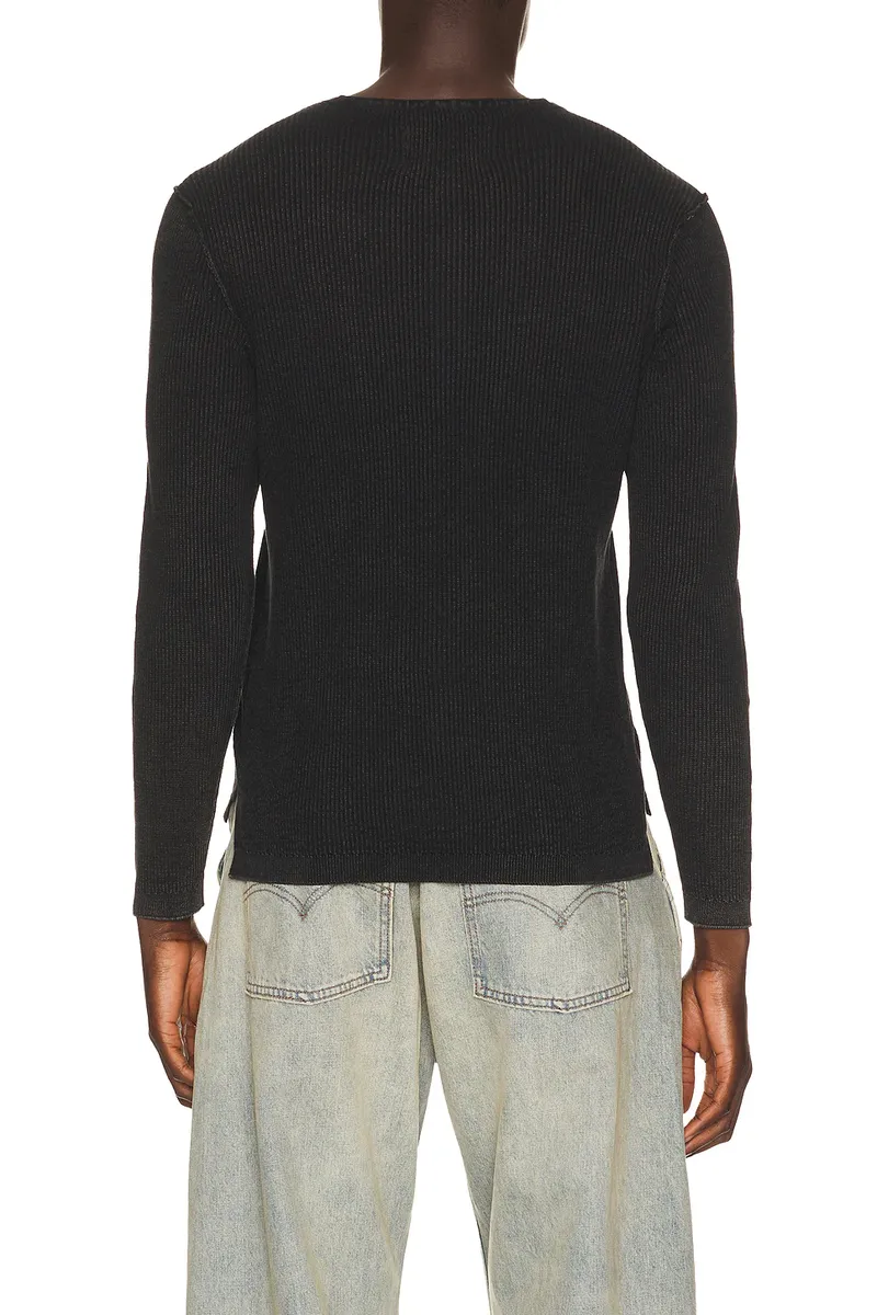 SCHOTT Stonewashed Henley Sweater | Thumbnail 2 SCHOTT Stonewashed Henley Sweater | Thumbnail 2