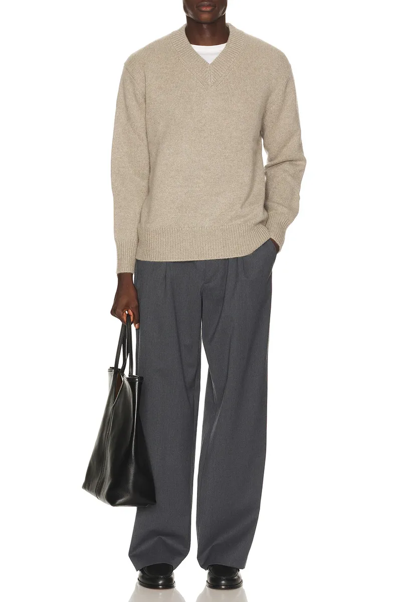 Soft Goat V Neck Sweater | Thumbnail 3