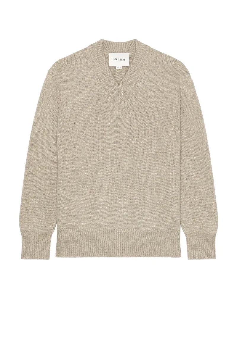 Soft Goat V Neck Sweater | Thumbnail 4
