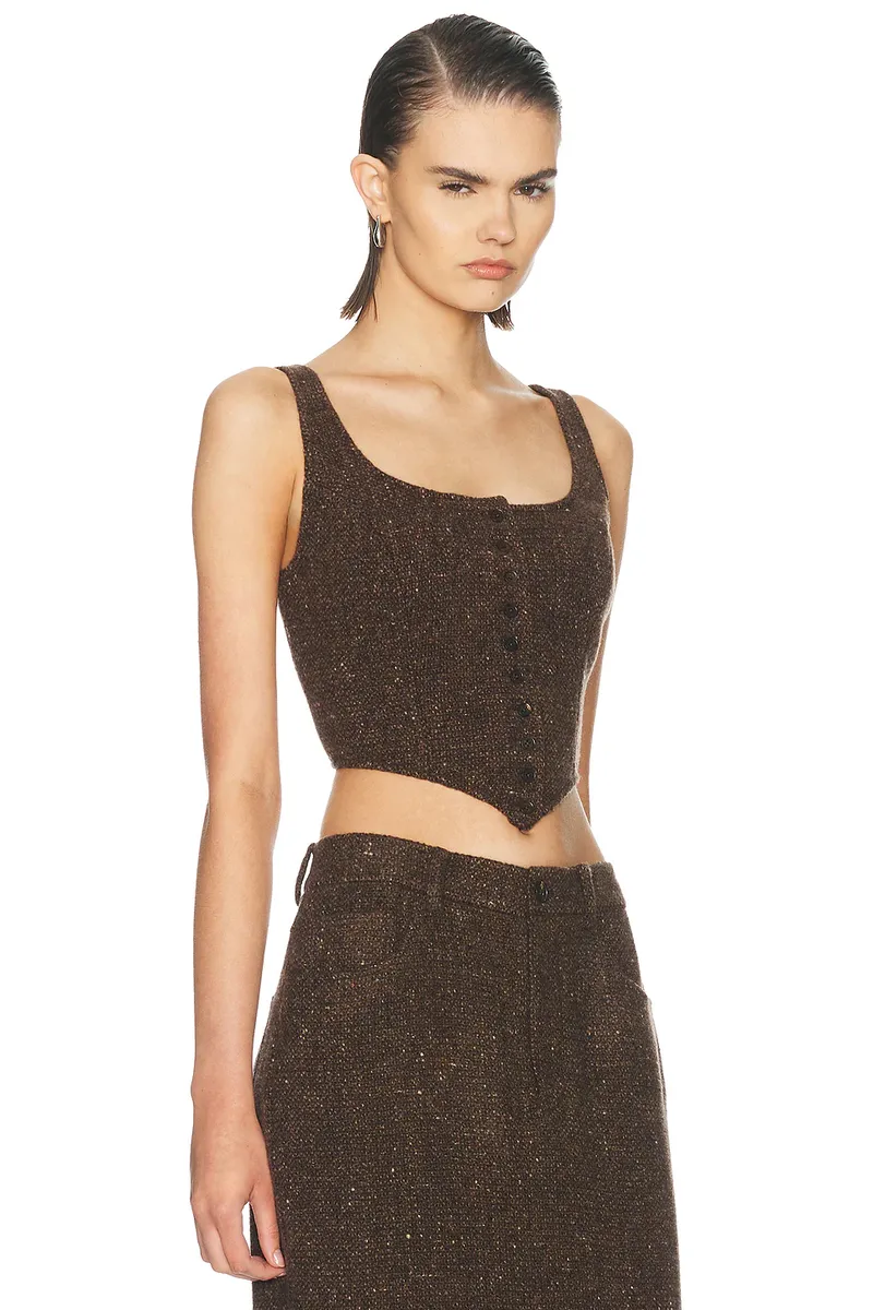 Ralph Lauren Collection Textured Tweed Sleeveless Blouse | Thumbnail 2 Ralph Lauren Collection Textured Tweed Sleeveless Blouse | Thumbnail 2