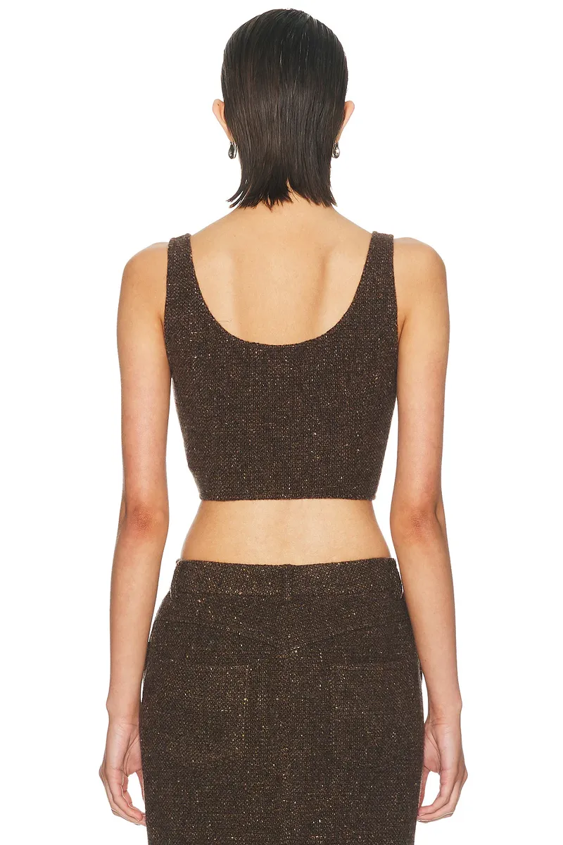 Ralph Lauren Collection Textured Tweed Sleeveless Blouse | Thumbnail 3 Ralph Lauren Collection Textured Tweed Sleeveless Blouse | Thumbnail 3