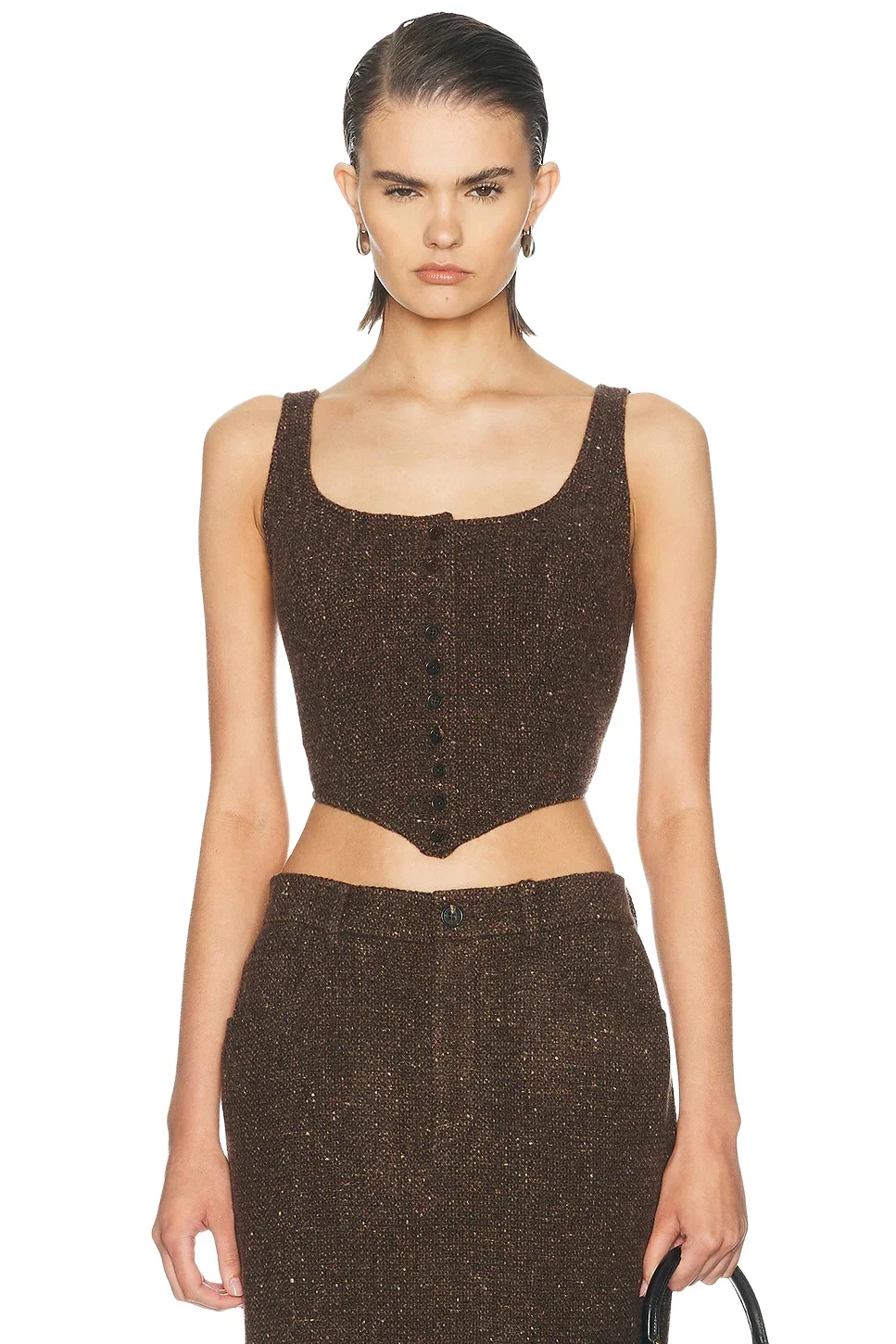 Ralph Lauren Collection Textured Tweed Sleeveless Blouse