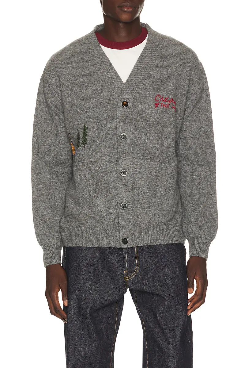 President's P's Wool Hand Embroidery Cardigan Sweater | Thumbnail 2