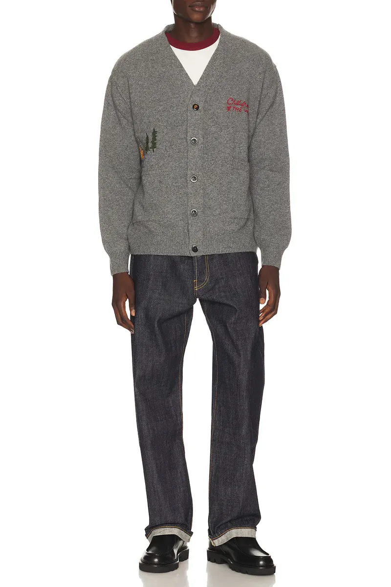 President's P's Wool Hand Embroidery Cardigan Sweater | Thumbnail 3
