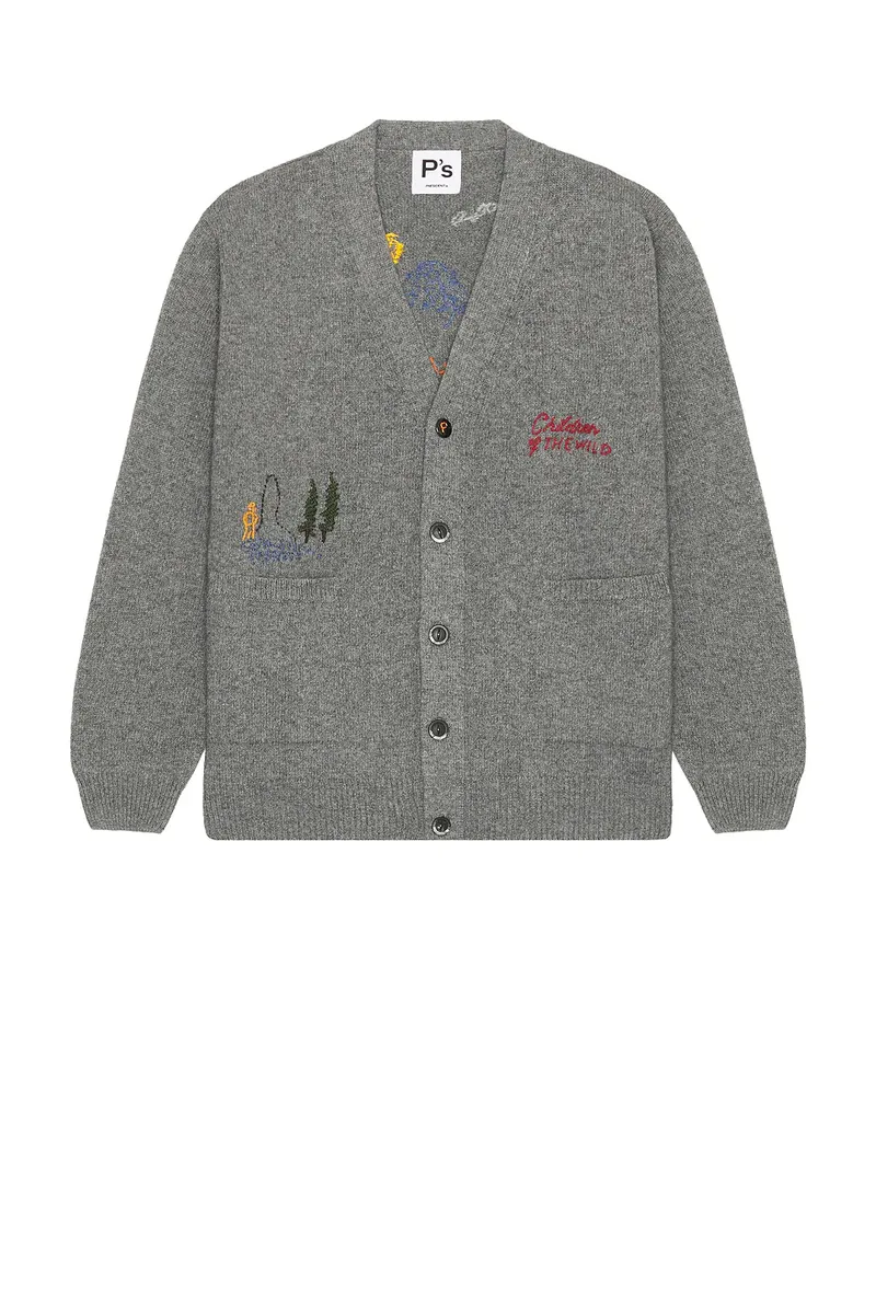 President's P's Wool Hand Embroidery Cardigan Sweater | Thumbnail 4