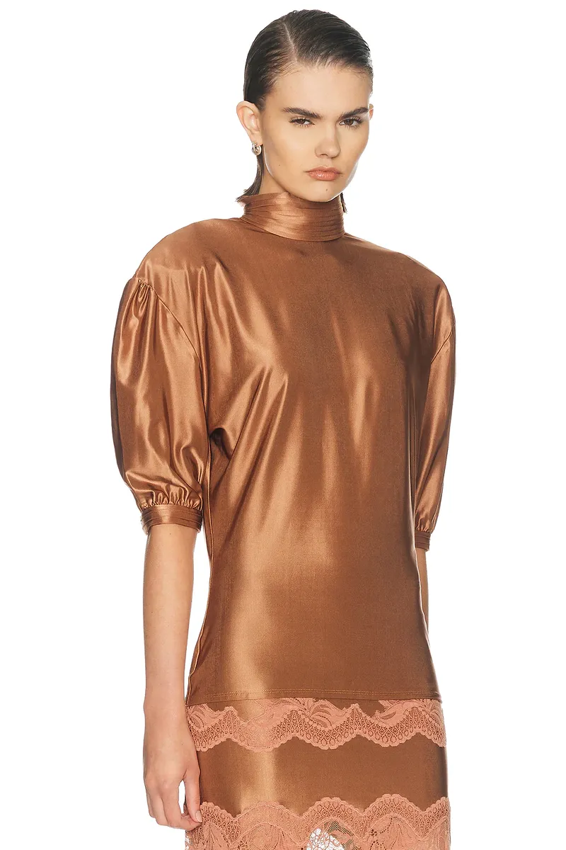 Rabanne Turtleneck Short Sleeve Top | Thumbnail 2 Rabanne Turtleneck Short Sleeve Top | Thumbnail 2