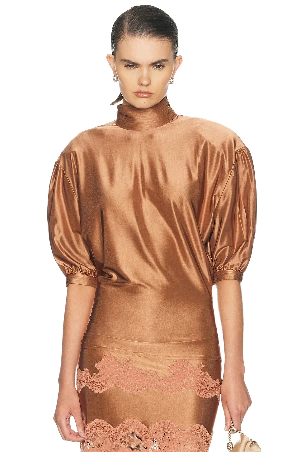 Rabanne Turtleneck Short Sleeve Top