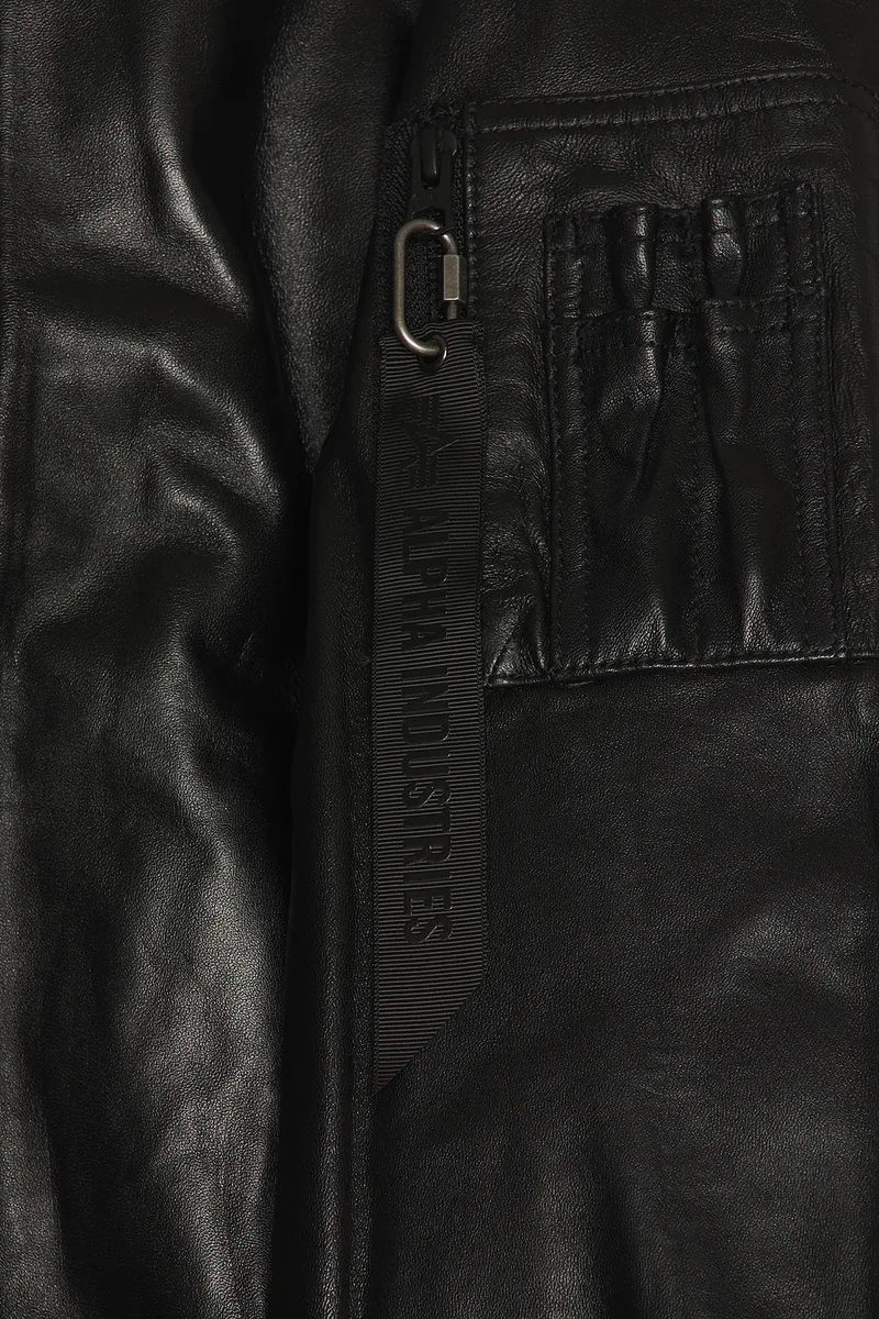 Alpha Industries MA-1 Heritage Fit Leather Flight Jacket | Thumbnail 5 Alpha Industries MA-1 Heritage Fit Leather Flight Jacket | Thumbnail 5