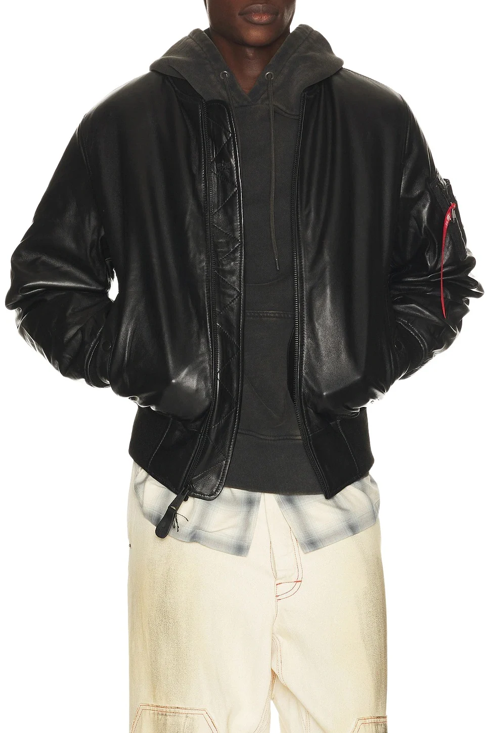 Alpha Industries MA-1 Heritage Fit Leather Flight Jacket