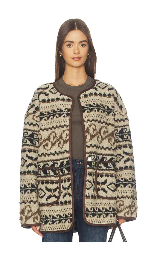 Cubic London Paisley Faux Shearling Padded Jacket | Thumbnail 2
