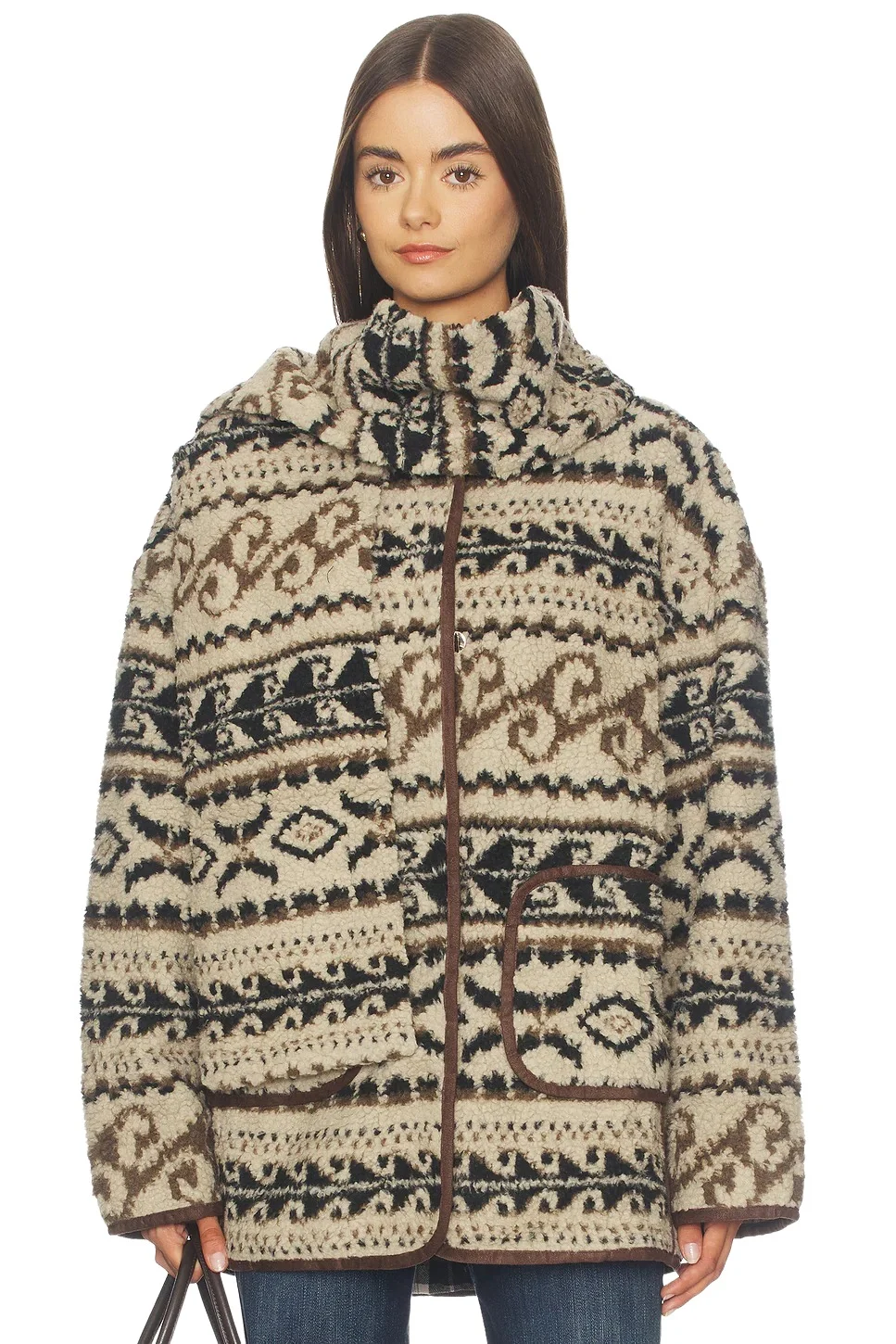 Cubic London Paisley Faux Shearling Padded Jacket