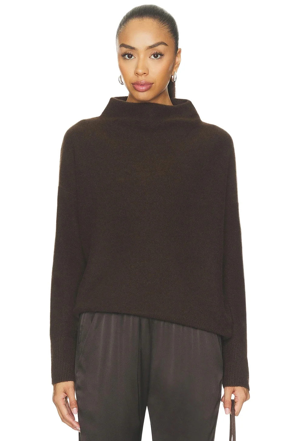 Vince Boiled Funnel Neck Pullover Sweater
