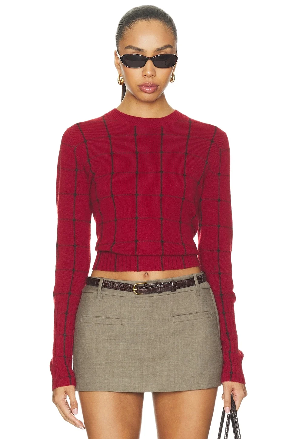 Guest In Residence Shrunken Checker Crew Sweater