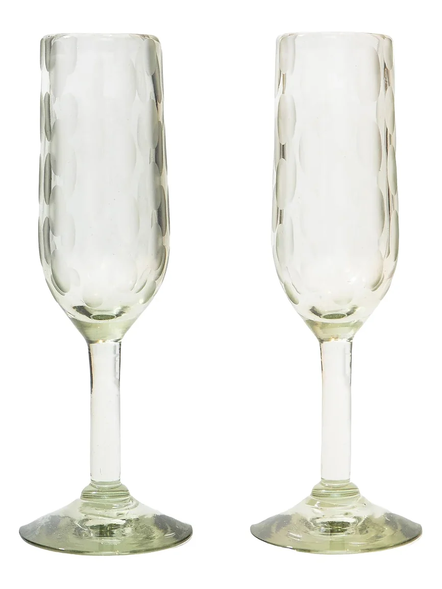 Etched Champagne Set Of 2