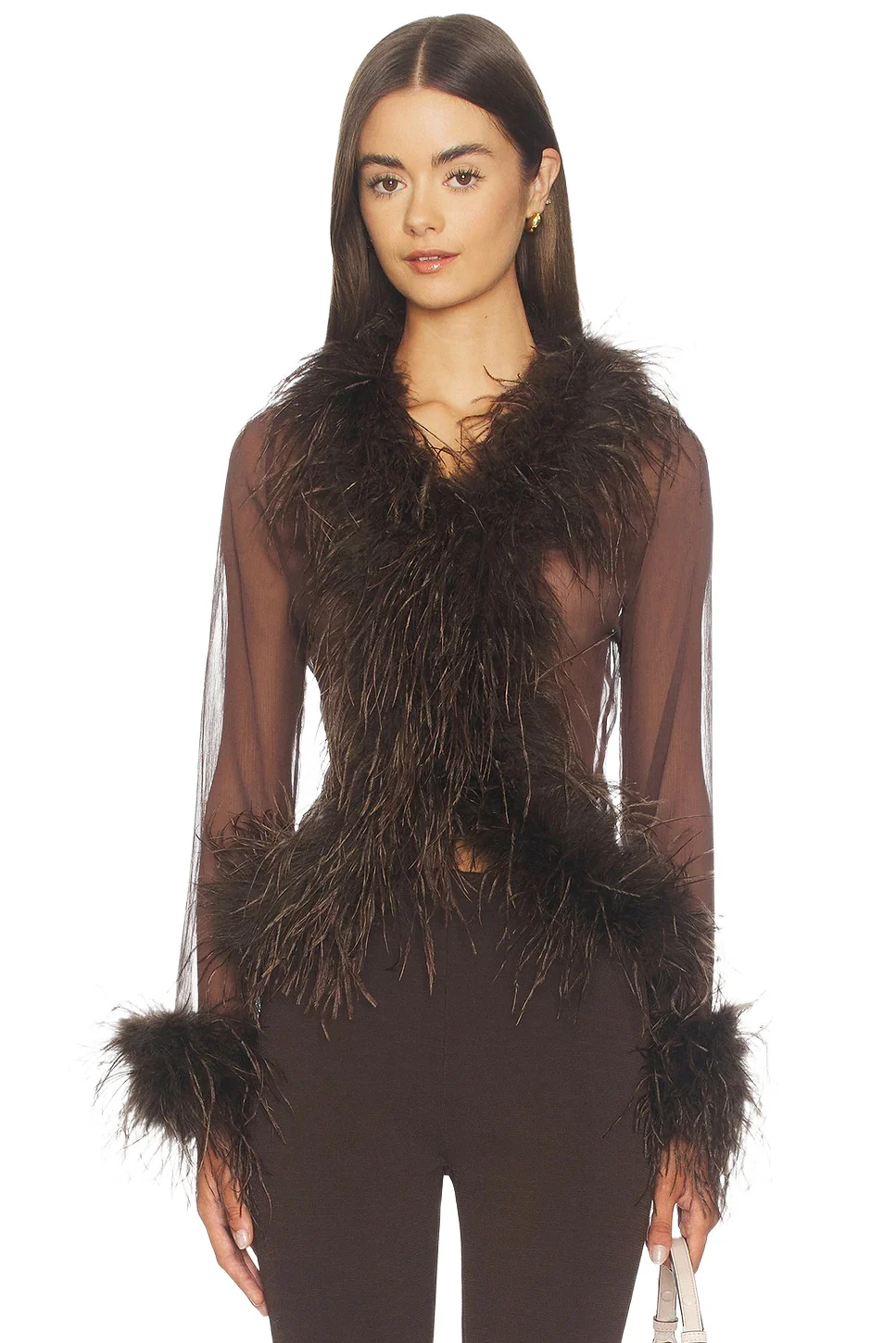 Bubish Gigi Sheer Feather Blouse