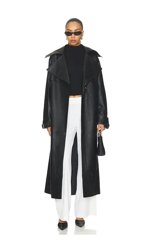 superdown Astra Faux Leather Trench | Thumbnail 2 superdown Astra Faux Leather Trench | Thumbnail 2