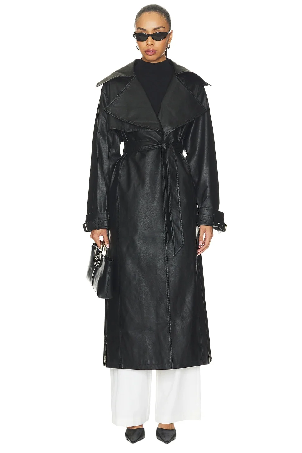 superdown Astra Faux Leather Trench